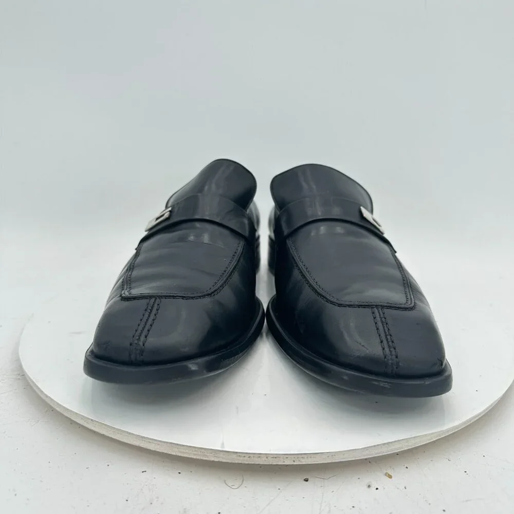 Gucci Men Size UK 8.5D US 9D Dark Black Leather Buckle Penny Loafer Dress Shoes
